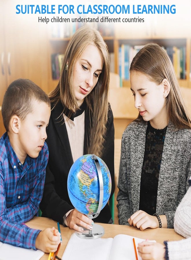 KISEER 6 Inch World Globe Rotating Earth Spinning Globe with Heavy Metal Stand for Kids Geography Classroom Education or Office Home Decorations - Image 5